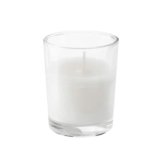 12 Packs: 12 ct. (144 total) White Glass Votive Candles Pack by Ashland&#xAE; Basic Elements&#x2122;